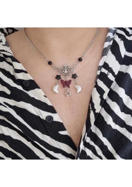 Vintage Bohem Gothic Halloween Kolye Y2K