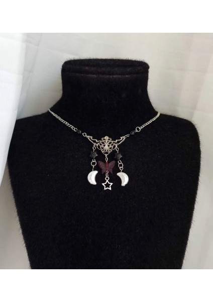 Vintage Bohem Gothic Halloween Kolye Y2K