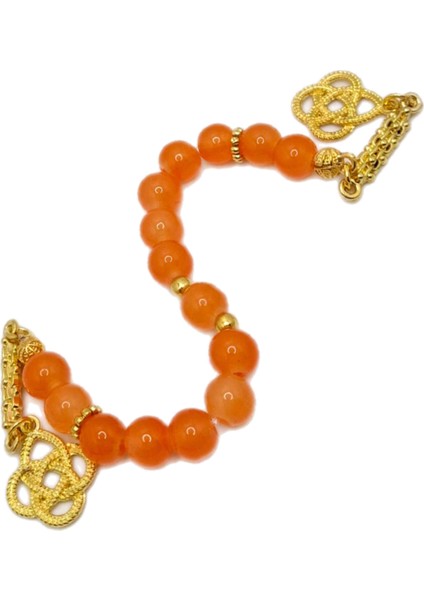 Turuncu Renk 15 Taneli Cam Zaza Tesbih fiyatları