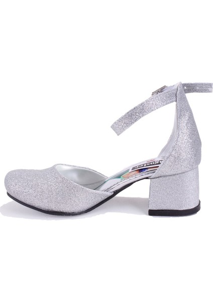 DJA76-YB101KY Gümüş Ortopedik Kız Çocuk Abiye Ayakkabı modelleri