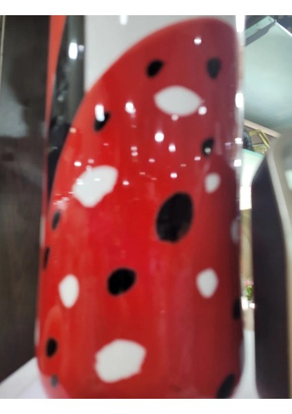 Reddish Dikdörtgen Vazo Porselen Dekoratif Obje Ev Dekorasyon 12,2X12,2X35 cm Beyaz Kırmızı 1 Adet modelleri
