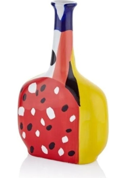 Reddish Uzun Ağızlı Vazo Küçük 16.8 x 7.8 x 27 cm Porselen Dekoratif Obje Ev Dekorasyon Beyaz 1 Adet