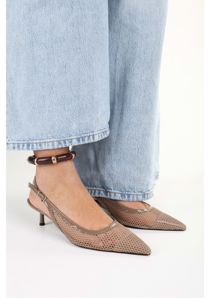 Kadın Crush Vizon File Detaylı Stiletto