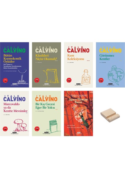 Italo Calvino Seçme Deneme Anlatı ve Roman - Öykü Seti 7 Kitap + Telefon Tutucu