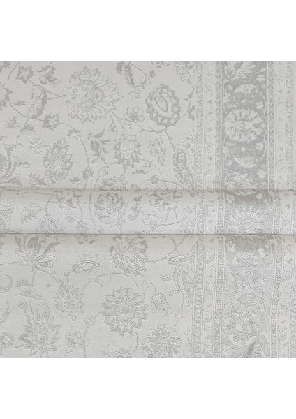 Deluxe Koleksiyonu Viskon Akrilik Dokuma Lüks Saçaklı Halı 6505 Gri