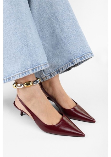 Kadın Kate Bordo Cilt Stiletto