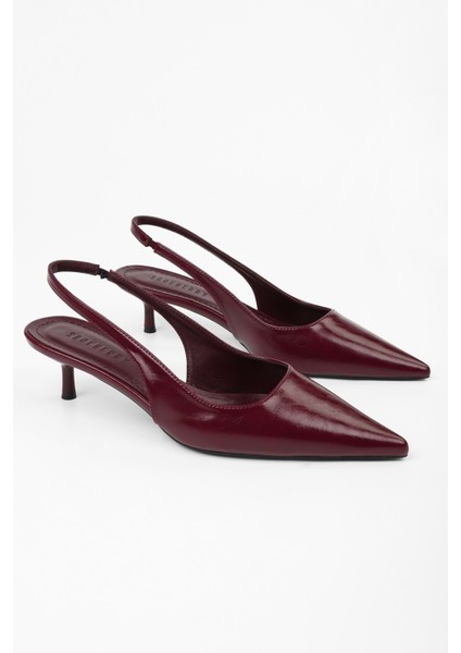 Kadın Kate Bordo Cilt Stiletto modelleri