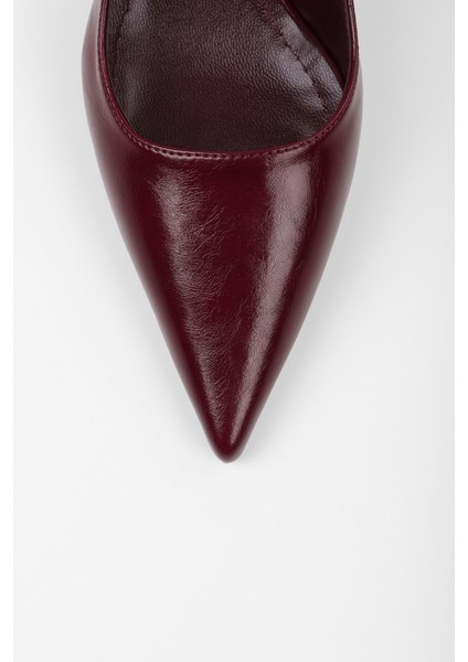 Kadın Kate Bordo Cilt Stiletto fırsatları