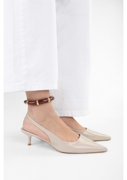Kadın Kate Ekru Cilt Stiletto