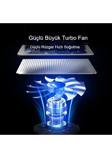 Notebook Soğutucu Hız Ayarlı Fanlı Icecoorel Alüminyum Ergonomik Stand Sessiz Güçlü Soğutma