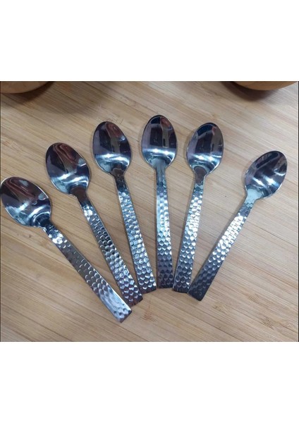 Çay Kaşık Set 6'lı Paslanmaz Çelik 10CM Lekelenmeye Korozyona Dirençli Makinede Yıkanabilir