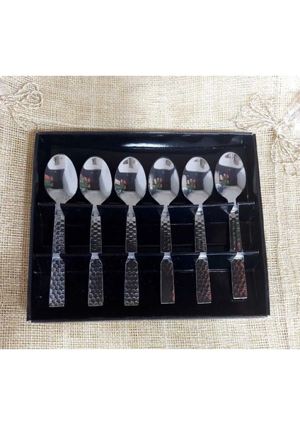 Çay Kaşık Set 6'lı Paslanmaz Çelik 10CM Lekelenmeye Korozyona Dirençli Makinede Yıkanabilir