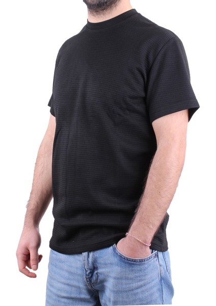 DMG23-211520 Siyah Günlük Bisiklet Yaka Erkek Tişört modelleri