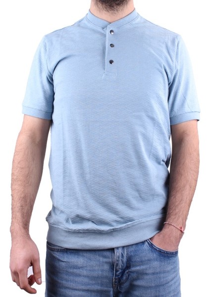 DMG23-211240 Mavi Günlük Hakim Yaka Erkek Tişört fiyatları