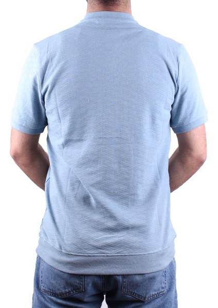 DMG23-211240 Mavi Günlük Hakim Yaka Erkek Tişört fırsatları