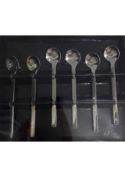 Çay Kaşık Set 6'lı Paslanmaz Çelik 10CM Lekelenmeye Korozyona Dirençli Makinede Yıkanabilir