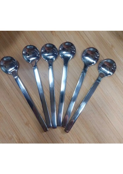 Çay Kaşık Set 6'lı Paslanmaz Çelik 10CM Lekelenmeye Korozyona Dirençli Makinede Yıkanabilir