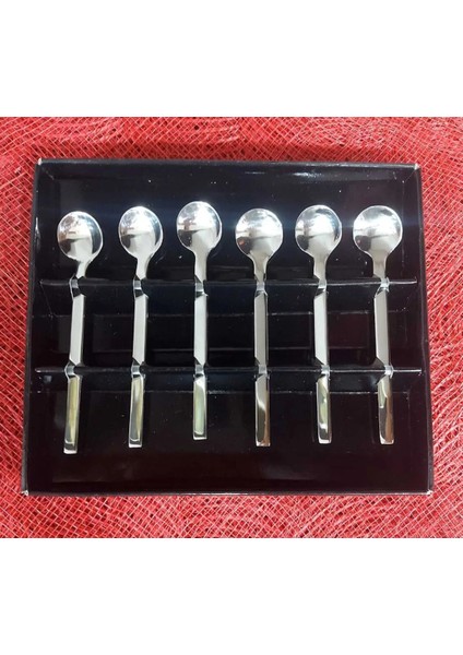 Çay Kaşık Set 6'lı Paslanmaz Çelik 10CM Lekelenmeye Korozyona Dirençli Makinede Yıkanabilir