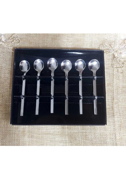 Çay Kaşık Set 6'lı Paslanmaz Çelik 10CM Lekelenmeye Korozyona Dirençli Makinede Yıkanabilir