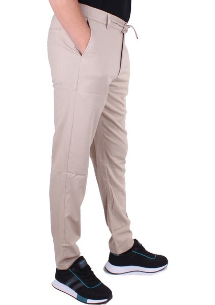DMG23-619712 Bej Normal Bel Düz Paça Jogger Erkek Pantolon