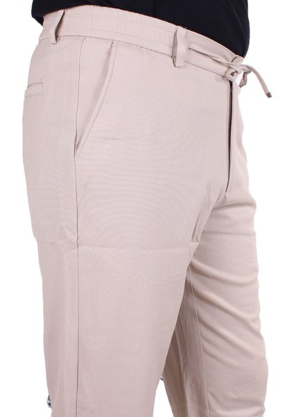 DMG23-619712 Bej Normal Bel Düz Paça Jogger Erkek Pantolon modelleri