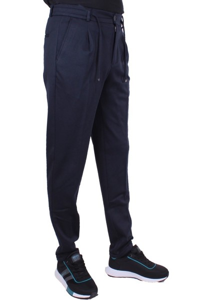 DMG23-611275 Lacivert Normal Bel Double Paça Flota Cepli Erkek Pantolon