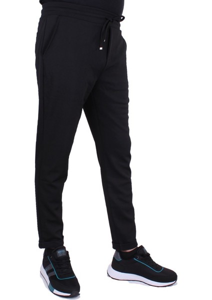 DMG23-619962 Siyah Normal Bel Dar Paça Jakarlı Erkek Pantolon