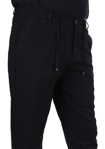DMG23-611275 Siyah Normal Bel Double Paça Flota Cepli Erkek Pantolon modelleri