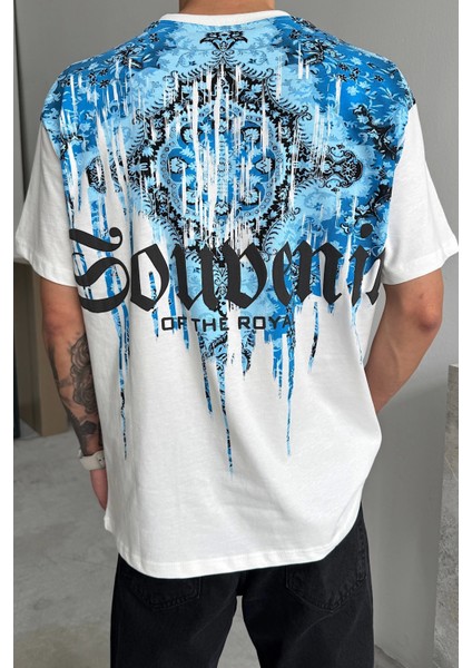 Beyaz Souvenir Baskılı Oversize T-Shirt fırsatları