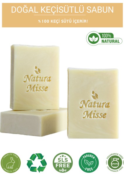 Doğal Keçi Sütlü Sabun 125 gr (Doğal & El Yapımı)