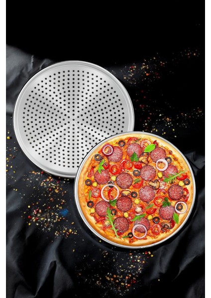 Lahmacun Pizza Pide Pişirme Tepsisi 24 cm 2 Li Set 721567