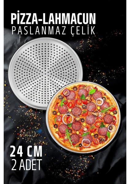 Lahmacun Pizza Pide Pişirme Tepsisi 24 cm 2 Li Set 721567 fiyatları
