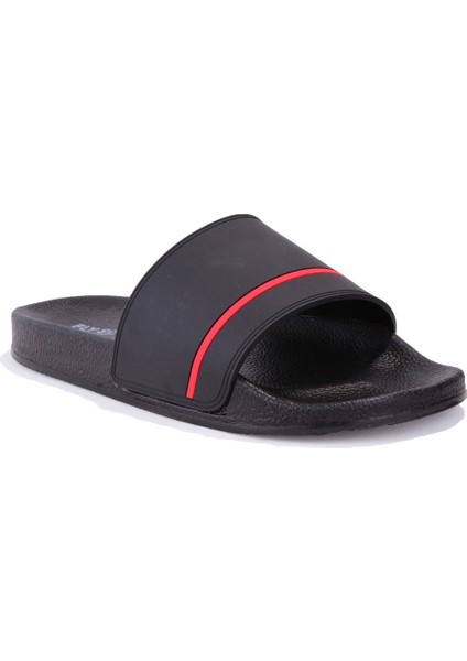 S263050 Siyah Kırmızı Günlük Ortopedik Erkek Spor Terlik