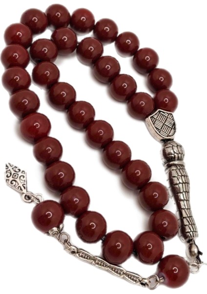 Bordo Renk Küre Kesim Cam Tesbih fiyatları