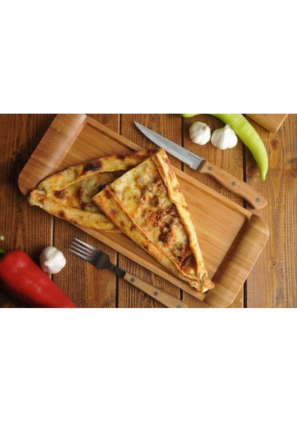 Bambu Sunum Tepsi 35X15X2,5CM Dikdörtgen Uzun Dekoratif Sağlam Hediyelik Modern Şık 1 Adet