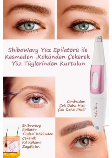 Polham 2in1 Yüz Temizleme Fırçası ve Yüz Epilatörü, Sız Kaş, Bıyık ve Tüy Alma Aleti, Islak Kur