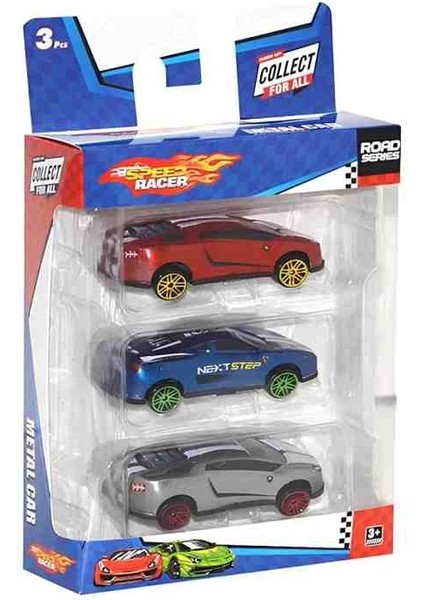 Speed Racer Road Series Metal Model Oyuncak Araba Seti 3'lü