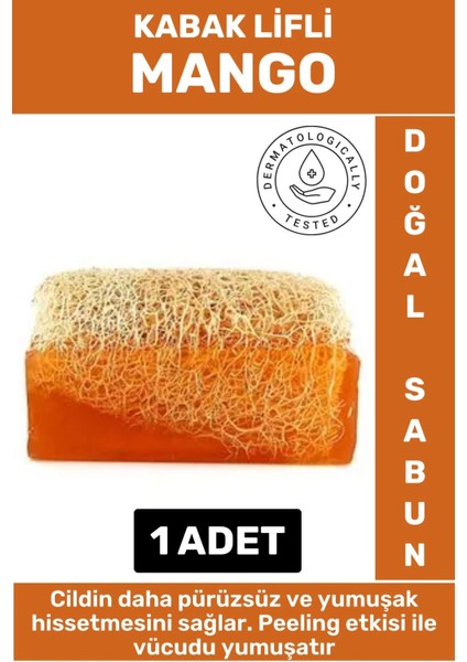 Özel Üretim Masaj Etkili Nemlendirici Kuruluk Giderici Doğal Kabak Lifli Mango Sabunu 1 Adet