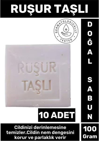 Özel Üretim Doğal Cilt Temizleyici Nem Dengeleyici Parlaklık Veren Ruşur Taşı Sabunu 10 Adet