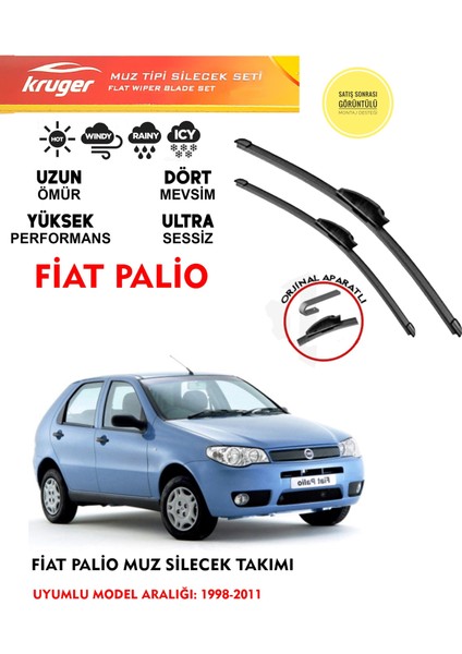 Fiat Palio Muz Silecek Takımı 1.2 1.3 1.4 1.6 Motor Araca Özel Aparat (1998-2011)