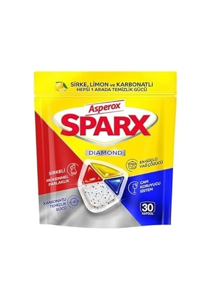 Asperox Sparx Bulaşık makine kapsül 30 Lu