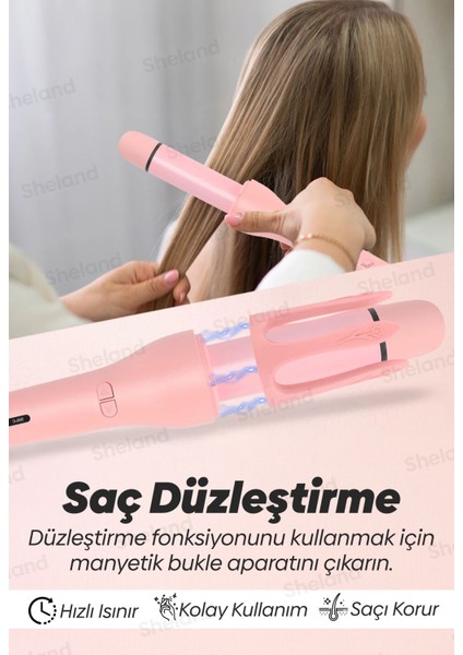Pro 2 In 1 Seramik Otomatik Saç Maşası ve Saç Düzleştirici modelleri