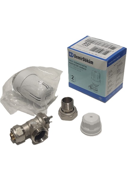 (10'lu Paket) Dd-Tp1 Köşe Pex Termostatik Radyatör Vanası - Thermostatic Radiator Valve