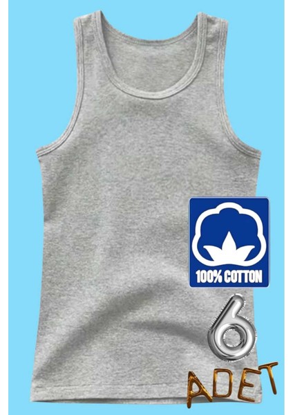 Erkek Çocuk Premium Pamuklu 6'lı Penye Atlet