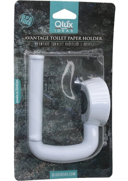 Qlux L-00107 Avantage Tuvalet Kağıtlık Beyaz Plastik Yapışkanlı - Vidalı Montaj (2818)