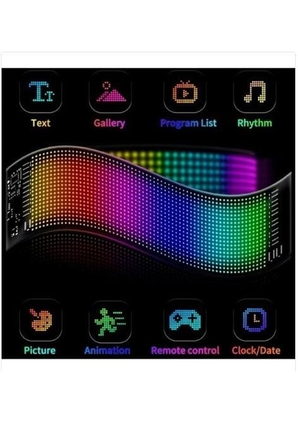 Pixel LED Panel 16X64 Dijital Ekran Yazı ve Animasyon Bantlı Bluetooth