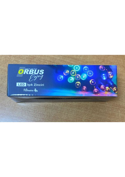 10 Metre Renkli Top Işık 100 Ledli Usb'li Yılbaşı Süsü