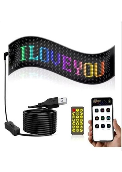 Pixel LED Panel 16X96 Dijital Ekran Yazı ve Animasyon Bantlı Bluetooth