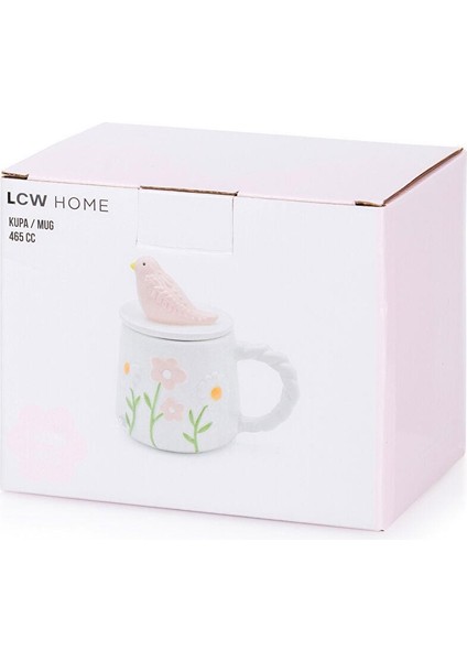 Lcw Home Çiçekli Kapaklı Seramik Kupa 465 ml fırsatları