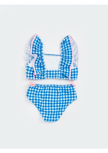 Lcw Kids Kare Yaka Ekose Kız Çocuk Bikini